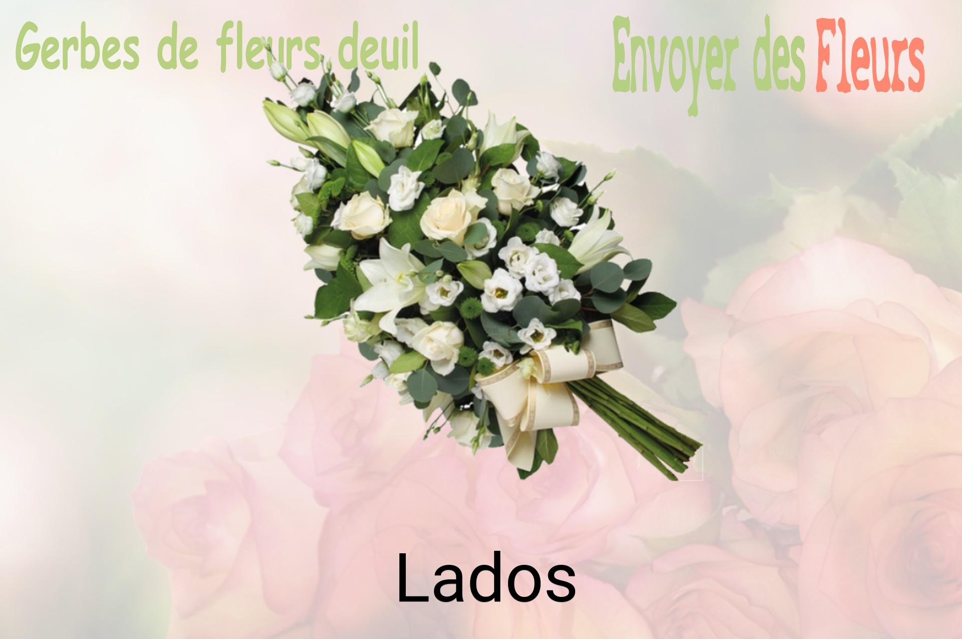 Gerbe de fleurs de deuil livrée à Lados